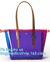 China Leisure PVC Purple Handbag For Ladies, Promotional Handbags, Summer Beach Bag PVC Clear Transparent Handbag Women Should supplier