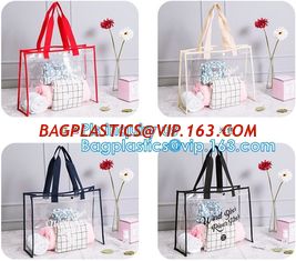 China clear pvc bag large capacity, custom logo clear pvc bag, blanket bag with handle ,pvc handle bag pvc christmas gift bag supplier