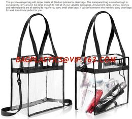 China promotion pvc handle bag, customised shopping bags fashion clear pvc zipper bags transparent, clear plastic zipper bag w supplier