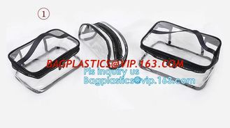 China PVC Zip Lock Plastic Cosmetic Travel Packaging Bag, Travel Set Stand Up Bags For Agency With Custom Logo, Waterproof Pla supplier