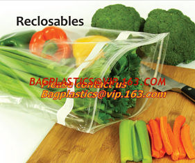 China Food Vegetable Storage Bag Airtight Zip Lock Bags, Clear Zip Lock Bags Zipper Poly Bags with Rectangle Unilateral 0.03 m supplier
