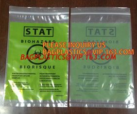 China printing plastic biohazard PE Zipper Specimen Bags, Zip Top Biohazard Bags, Bio Harzard Specimen Bags/Medical Waste Bioh supplier