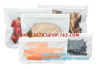 China ReZip Seal Reusable Storage Bag PEVA food/snack/lunch storage bag, Reusable zip seal leakproof peva food snack storage b supplier