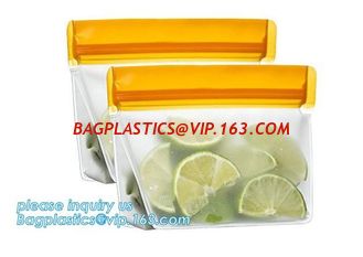 China Clear Food Grade Stand-Up Leakproof Reusable PEVA Storage Bag, Preservation Bags for Vegetable,Fruit, Meat, Fish, Snack supplier