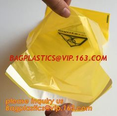 China Biohazard Garbage Bag for hospital Waste, Biohazard medical waste Plastic Bags For clinical Disposal, HDPE biodegradable supplier