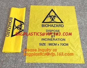 China heavy duty red medical biohazard garbage trash bags, PE Eco-friendly biohazard garbage bags, Heavy Duty biohazard infect supplier