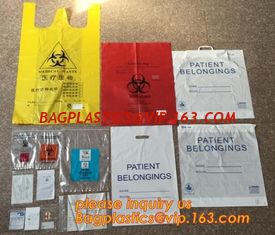 China LDPE drawstring type biohazard waste garbage bag, HDPE drawstring type biohazard waste garbage bag, isolation infectious supplier