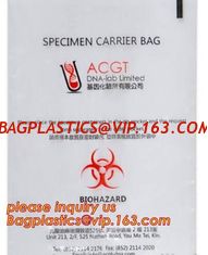 China SPECIMEN CARRIER BAGS, Co-extrusion PE Garbage Bags, trash bag for infecciosas, Medical consumables biohazard waste disp supplier
