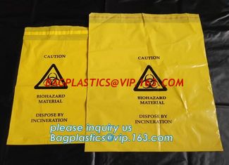 China HDPE plastic drawstring biohazard garbage waste, Heavy duty safety plastic biohazard,ENVELOPE BAGS, ENVELOPE, SELF SEAL supplier