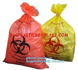 China disposable autoclave sterilization biohazard bags, Heavy duty safety plastic biohazard infectious waste bag medical wast supplier