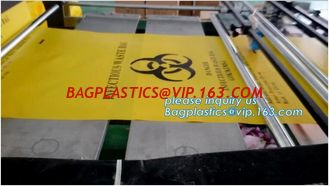 China Clinical Waste Bag, Heavy Duty Sacks, PE biohazard eco bag, PE disposable Lab bag/Medical waste bag/Biohazard bag on rol supplier
