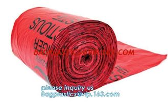 China Heavy Duty Dustbin liner Plastic biohazard infectious waste, Biohazard Garbage Bag for Medication, biohazard on roll cus supplier