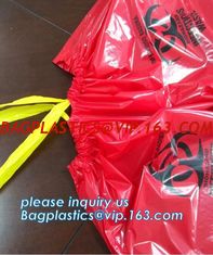 China Disposable Hospital Medical Waste garbage Biohazard Collection Bags, Plastic pe medical biohazard waste bag, Yellow bioh supplier