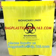 China Disposable plastic biohazard bags infectious linen waste bags, Yellow Biohazard Waste Bag Medical Specimen Transport Bag supplier
