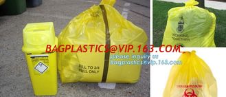 China Plastic biohazard waste bags for clinical waste, big capacity yellow biohazard bag with gusset, Autoclavable Biohazard M supplier