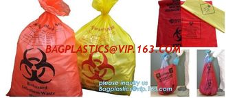 China Draw string Biohazard garbage/trash bag for infecciosas/hospital use, biohazardous waste bag, bagplastics, bagease, pac supplier
