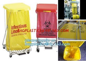 China Disposable Hospital Red / Yellow Polyethylene Biohazard Infectious Autoclave Bags, Draw string Biohazard garbage/trash b supplier