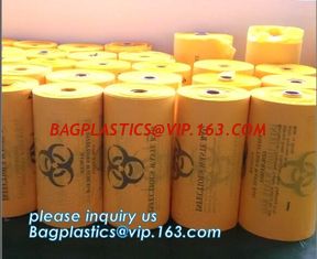 China Biohazard medical waste bag yellow plastic draw tape bag, promotional medical bags, madical biohazard bags, bagplastics supplier