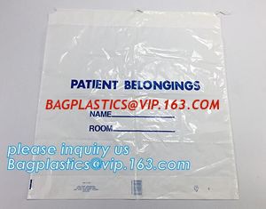 China PERSONAL BLEONG BAGS, PATIENT BAGS, PATIENT BELONGING BAGS, DTRAWTAPE BAGS, DRAWSTRING BAGS, STRING CLOSAURE, TAPE SEAL supplier