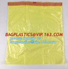 China Extra large capacity biohazard drawtape trash bag interleaf coreless roll plastic garbage bag for hospital use, DRAWSTAP supplier