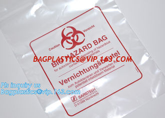 China Disposable biodegradable Biohazard garbage bag, infectious emergency autoclavable biohazard bag on roll, bagplastics, pa supplier