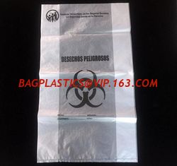 China Large Size Good Quality Biohazard PE Disposable Waste Bag Thick Plastic Asbestos Bag, Factory biohazard large plastic me supplier