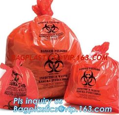China Biohazard recycle colored waste garbage bag on roll, Colorful biohazard bags, Colored medical waste bags biohazard garba supplier