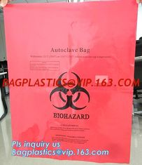 China PE plastic Yellow first aid medical waste bag,infectious emergency autoclavable biohazard bag on roll, bagplastics, pac supplier