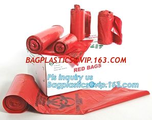China 30 Gallon 33&quot; X 40&quot; Red Isolation Infectious Waste Bag / Biohazard Bag High Density 17 Microns - 250 / Case, bagease supplier