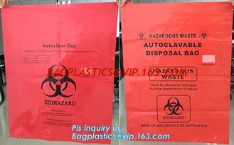 China biohazard red color disposable plastic medical bags, Autoclave Biohazard Bags Medical Disposable Plastic Bags, bagease supplier