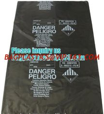 China Building industry use plastic LDPE material thick and large reusable asbestos printed bags for garbage, bagplastics, bag supplier