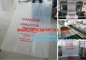 China LDPE material customized Logo compostable Industrial heavy duty clear plastic asbestos packaging garbage bags, bagplasti supplier