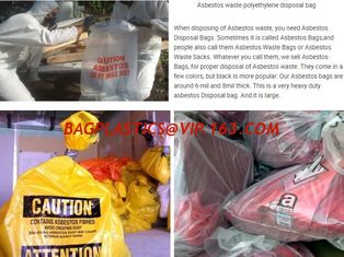 China Polyethylene disposal asbestos waste bags, Asbestos trash bags, construction bag, builder bag, sand bags, brick bags, pa supplier