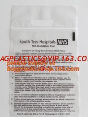 China biohazard specimen k bag with pocket, recycled custom printed ldpe 3 layers specimen bag k bag, pac, pacrite supplier