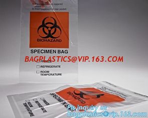 China LDPE poly lab biohazard specimen bags with ziplock closure, biohazard specimen bags laboratory transport bags with docum supplier