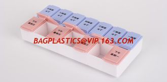 China 7 day plastic pill containers 7 compartment drugs organizer box, Cute detachable plastic pill containers 7 compartment supplier