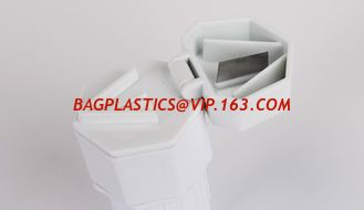 China 28 compartment column shape plastic pill storage box with pill crush box, Conventional eco-friendly 4 grids plastic trav supplier