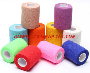 China Medical surgical consumables colored veterinary bandage waterproof wrap cotton adhesive bandage, Vet Wrap Bandages supplier