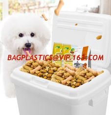 China Pet food plastic pails with lid, dog /cat food plastic bucket/barrels, square plastic pail bucket with handle and lid fo supplier