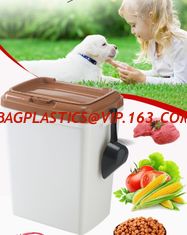 China 40L 15kgs 17lbs high quality stocked customized pet food storage container bucket dispenser dog food can box for dog cat supplier