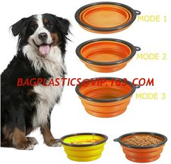 China dog bowl plastic feeder pet cat food collapsible dog bowl silicone foldable dog food bowl portable travel pet water bowl supplier