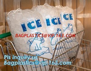 China High quality packaging pouch LDPE ice cube plastic bag, Manufacturer plastic disposable drawstring bag for storage ice c supplier