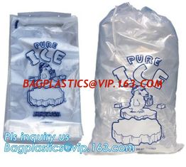 China LDPE ice bag on roll, eco-friendly Wicket ice bags, HDPE/LDPE ice packing freezer bags on roll, summer cooler ldpe plast supplier