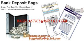 China Bank Cash Bag Polyester Bags with Adhesive Tape, coins k bags reclosable deposit bank bags, tamper proof sealing b supplier