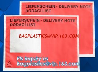 China Customize plastic self adhesive packing list bag, envelope cash bag/plastic envelope cash bag used in store &amp; bank, bagp supplier