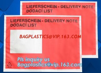 China Customize plastic self adhesive packing list bag, envelope cash bag/plastic envelope cash bag used in store & bank, bagp supplier