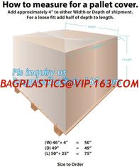 China Customized Square Bottom or Side Guesst Plastic Protective Pallet Covers, 4 Mil Dust proof Clear Pallet Covers, BAGPLAST supplier