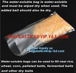 China custom made colored soft PVA water soluble plasticfishing lure packaging, Bait Bags forFishing, dissolved in water fish supplier
