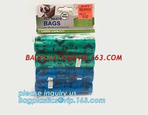 China Disposable Dog Excrement Pop Shit Pet Trash Garbage Waste Disposal Dog Poop Bag, 100% biodegradable colorful pet waste b supplier
