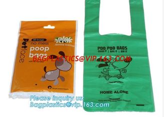 China Eco friendly pet dog waste poop shit bag, Pet supply biodegradable one-time dog waste bag, bags holder for pet dog poop supplier